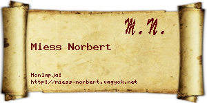 Miess Norbert névjegykártya